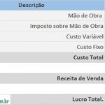Planilha excel formação de preço de venda - Serviços - calculo margem de lucro