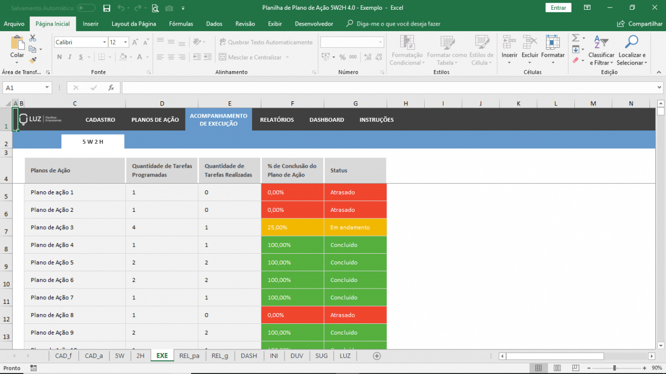 Planilha 5W2H - Ferramenta de Plano de Ação em Excel