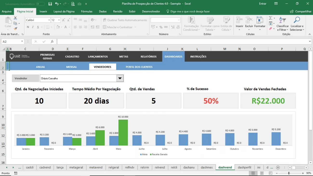 Planilha de Prospecção de Clientes em Excel