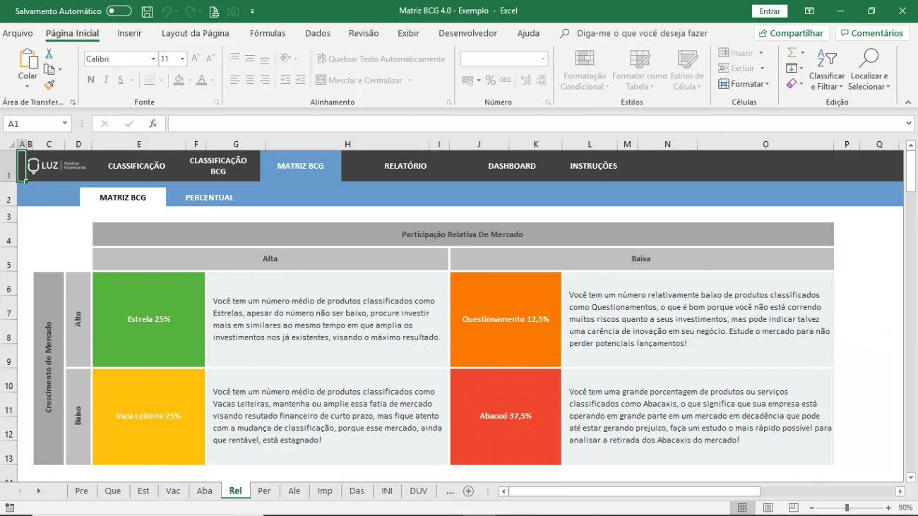 planilha matriz bcg excel matríz